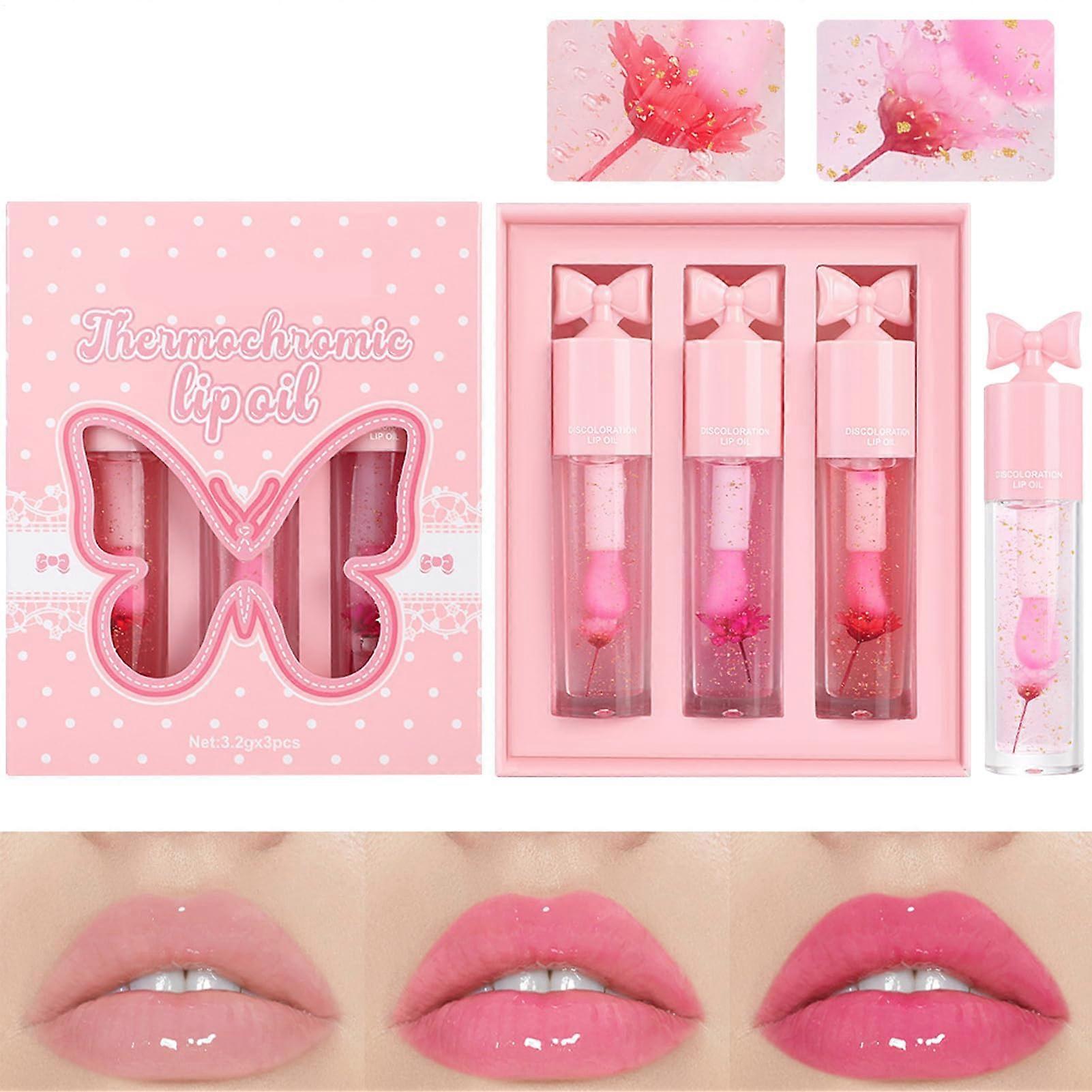 Hydrating Plumping Lip Oil with TemperatureActivated Color Shift, LongLasting Mirror Gloss