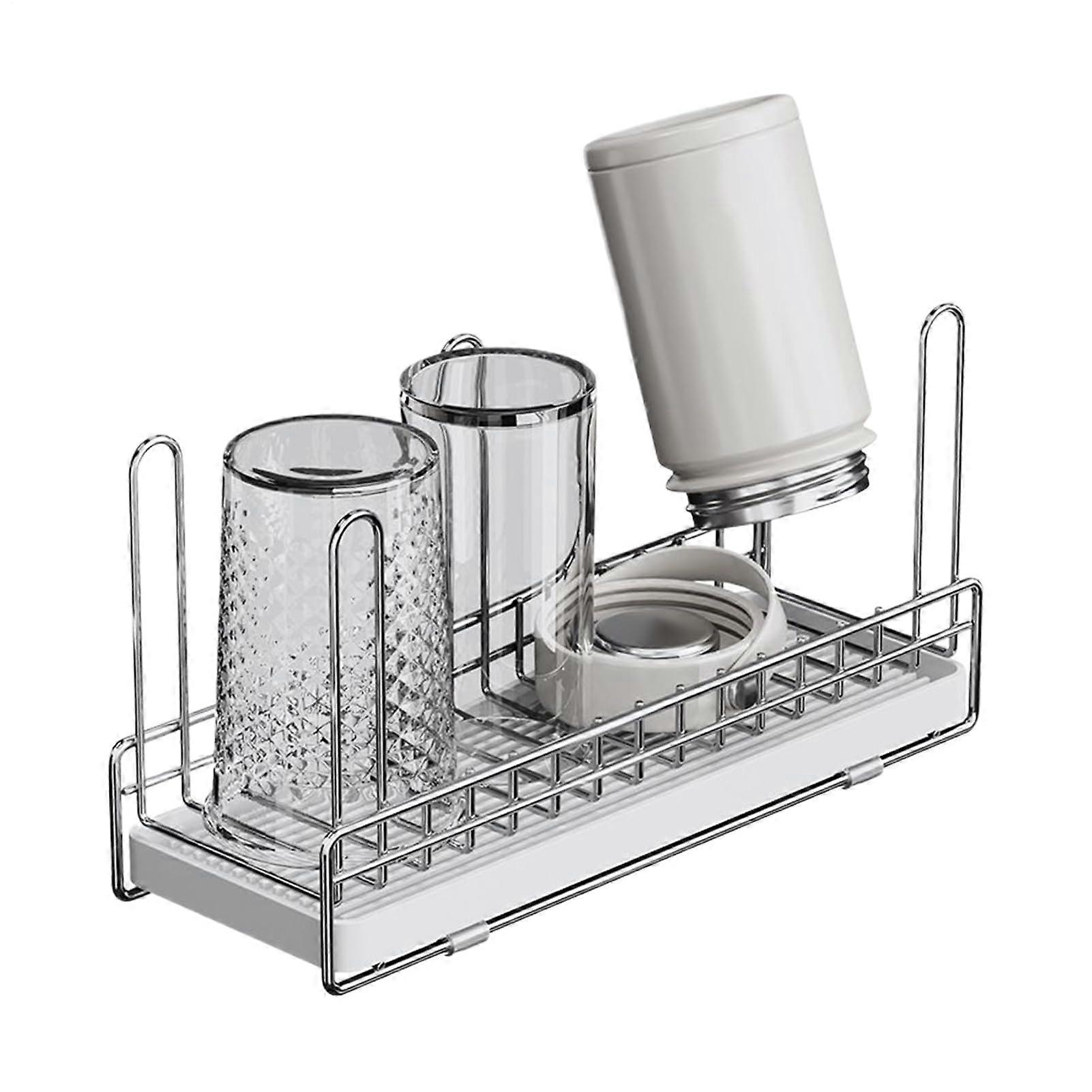 Bottle Drying Rack Stainless Steel Cup Organizer SpaceSaving RustResistant Kitchen Shelf