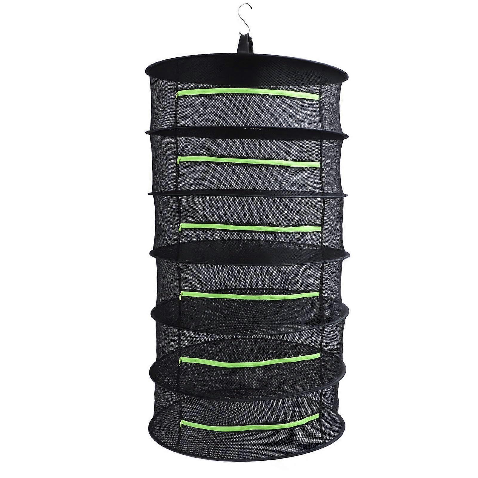 6 Layer Herb Drying Rack with Zipper, Foldable Hanging Mesh for Herbs and Vegetables