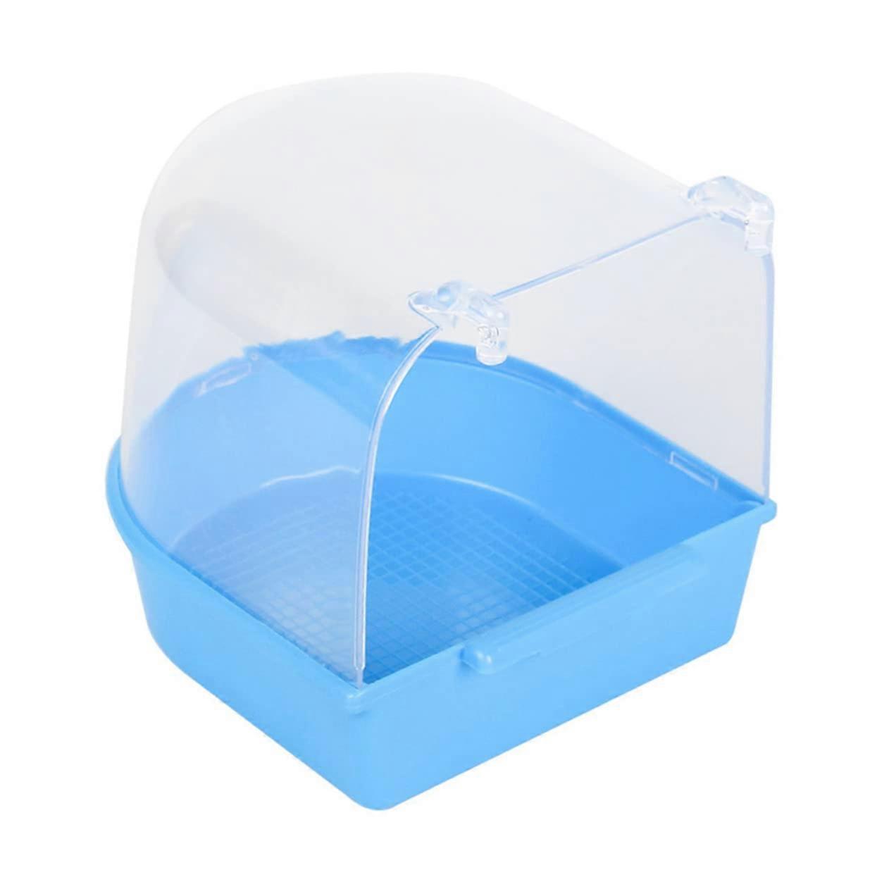 Bird Bath for Cage with Covered Splash Guard, Easy Attach Parrot Bath for Canaries and Parakeets