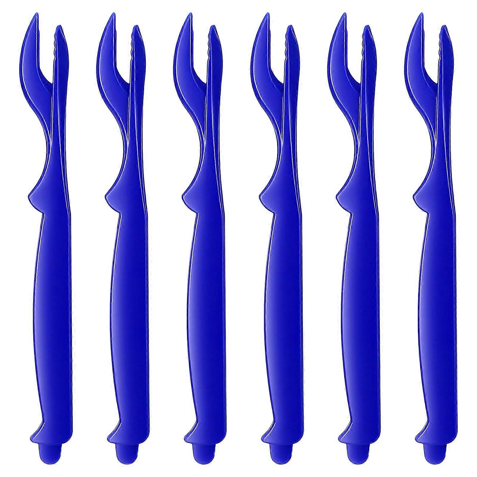 Crab Leg Cracker and Seafood Sheller Set with Picks for Easy Shell Opening Blue 6 PCS