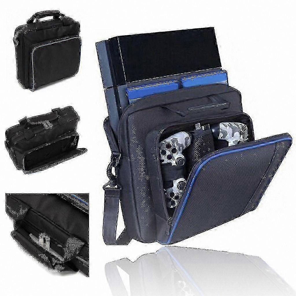 Black Travel Case for Gaming Console - Portable Storage Bag with Multiple Functions