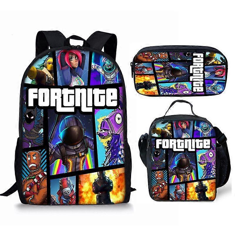 Fortnite Fortnite Backpack Large Capacity Three-piece Set Peripheral Backpack Student School Bag