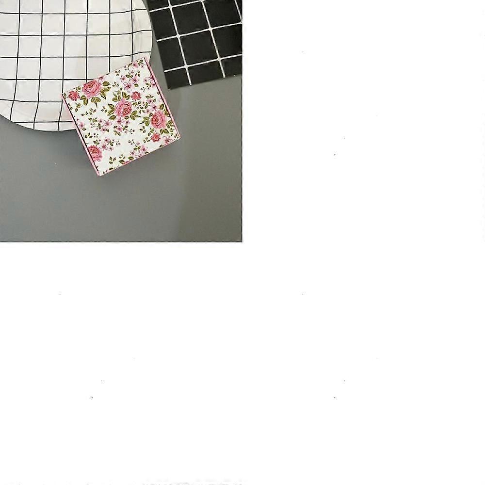 1pc Square Paper boxes for Soap Packaging with Pattern Pink Flower 7.5x7.5x3cm