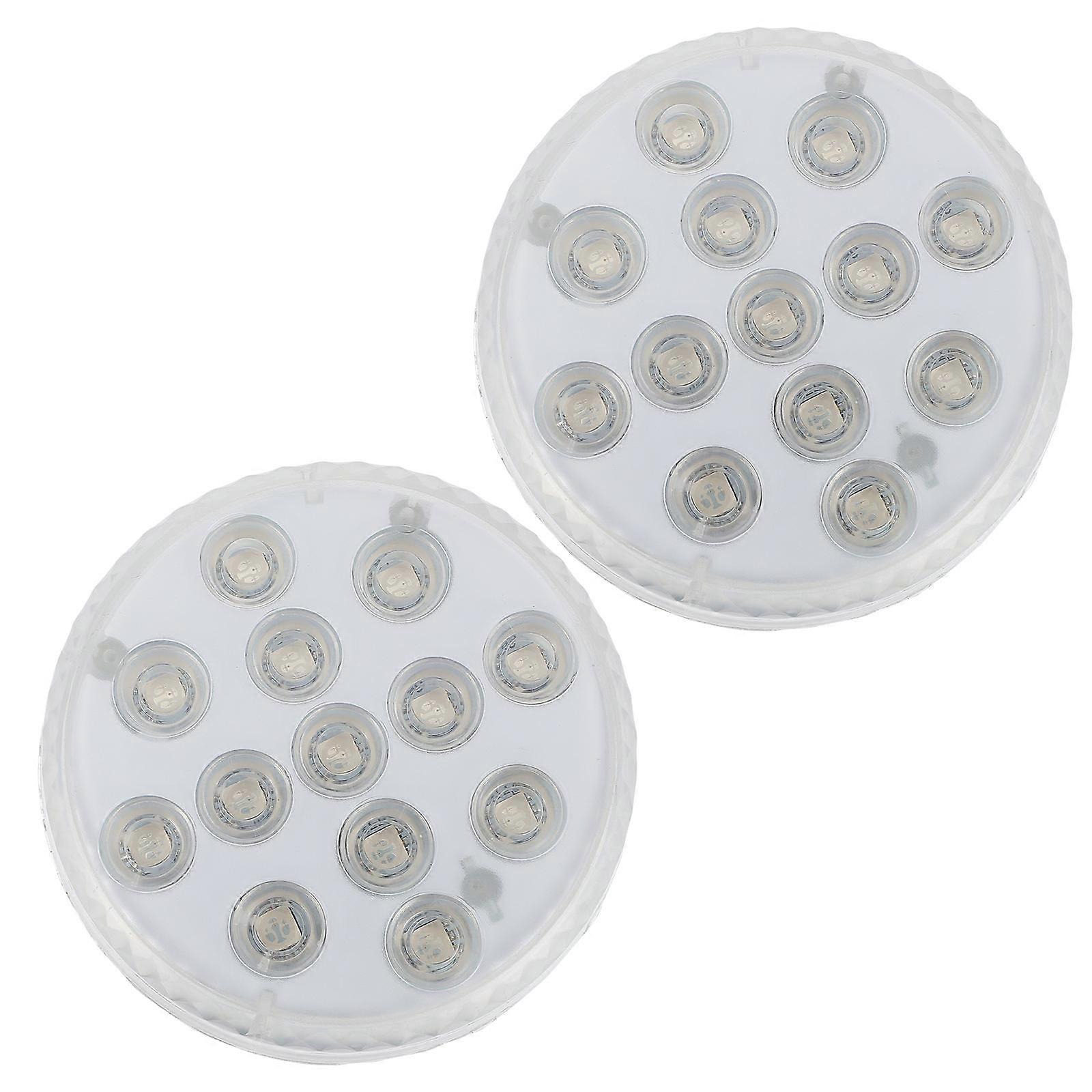 Remote Controlled Swimming Pool Lamp for Decor 2Sets White Waterproof Light