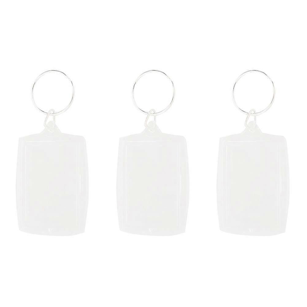 30Pcs Transparent Blank Insert Photo Picture Frame Key Ring Split Keychain