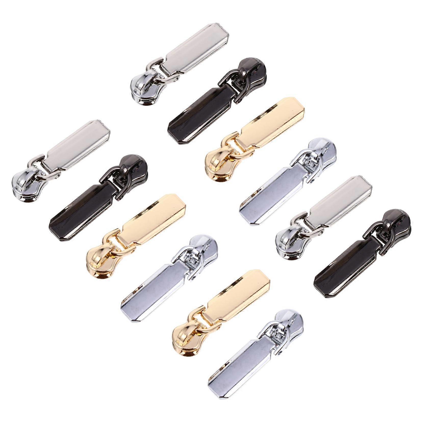 12pcs Durable Metal Zipper Pull Replacement for Backpacks Coats Sportswear Quick