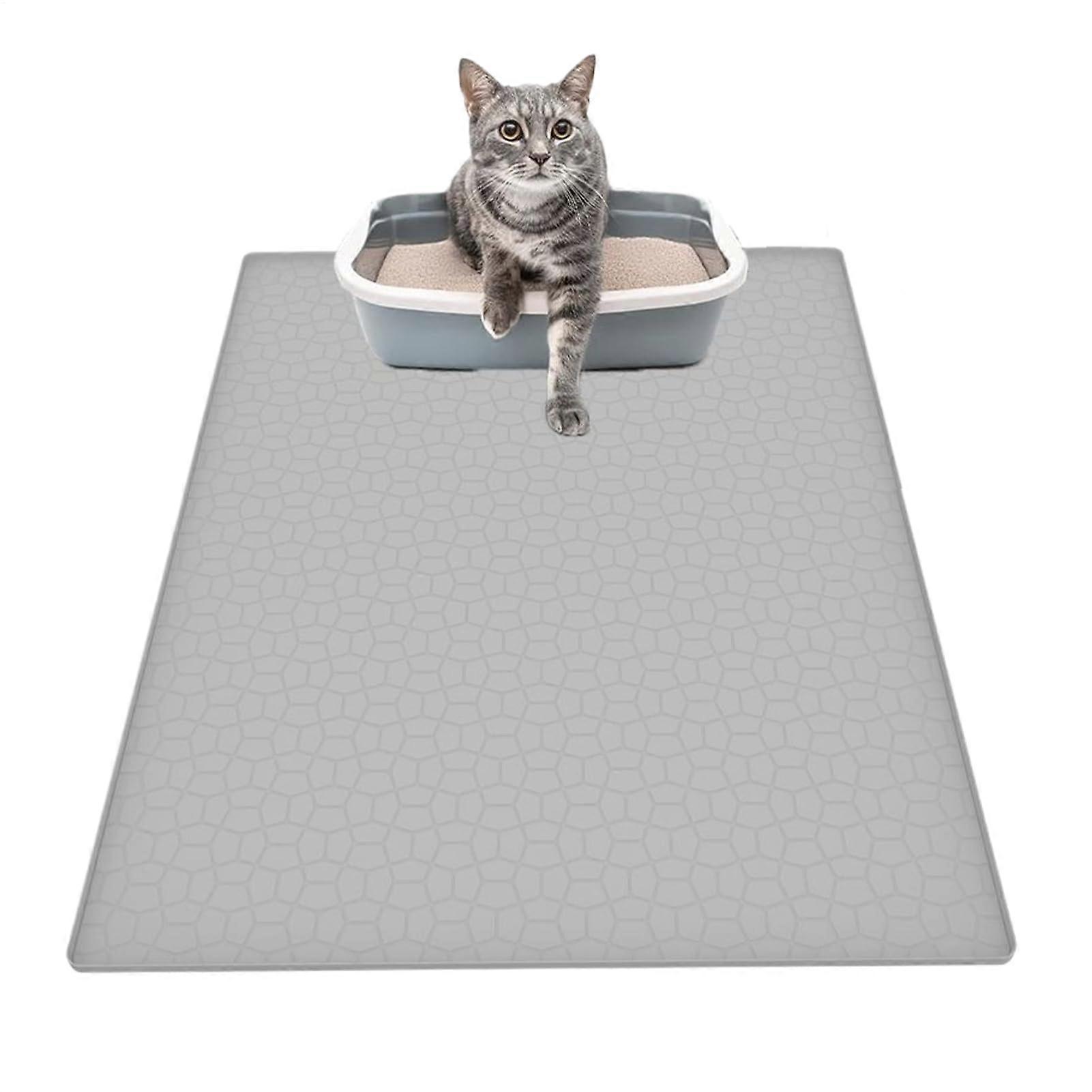 Waterproof Silicone Cat Litter Mat with  Edge, NonSlip Washable Design for Efficient Litter Control