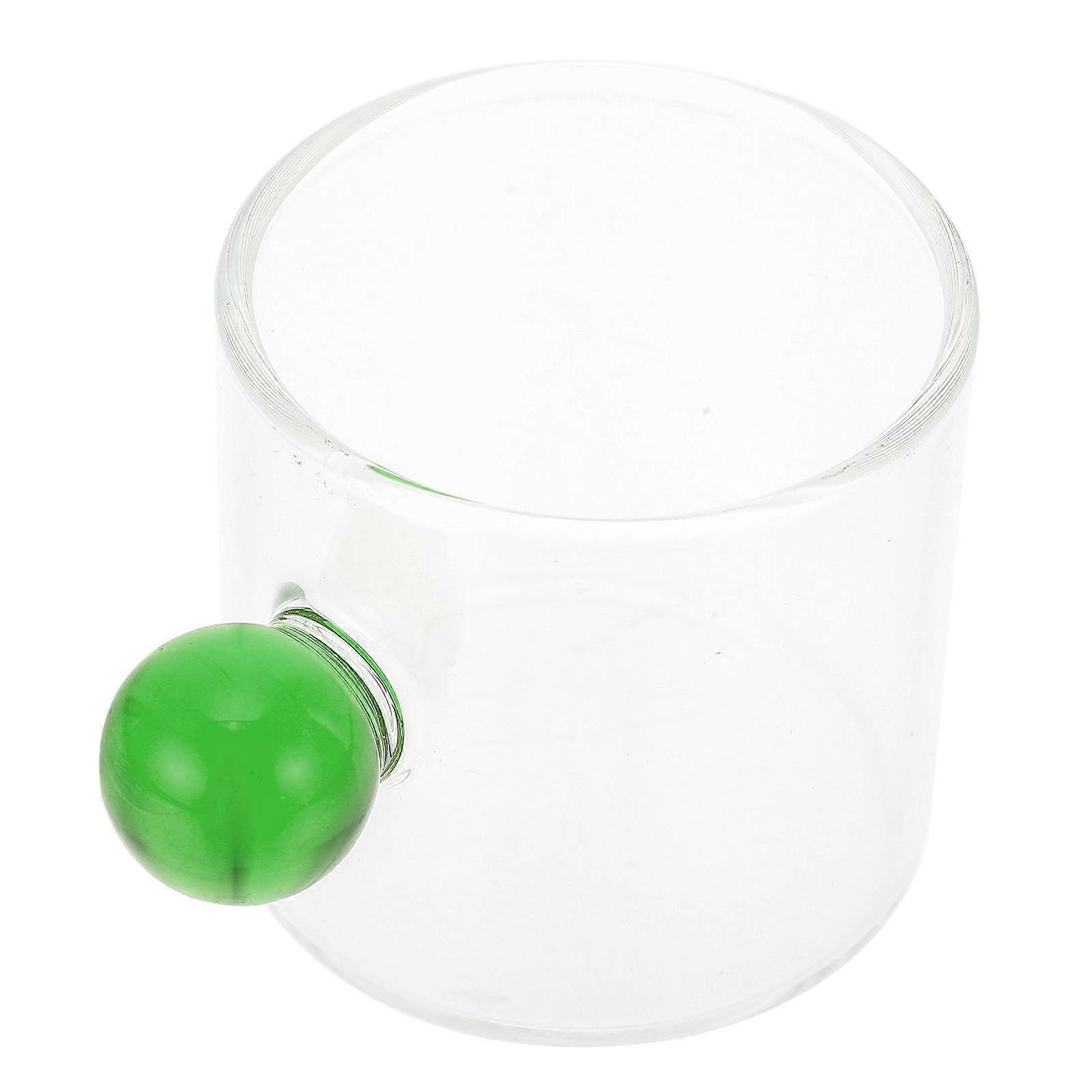 Glass Coffee Mug for Drinking 1Pcs Creative Handle Cup in Green
