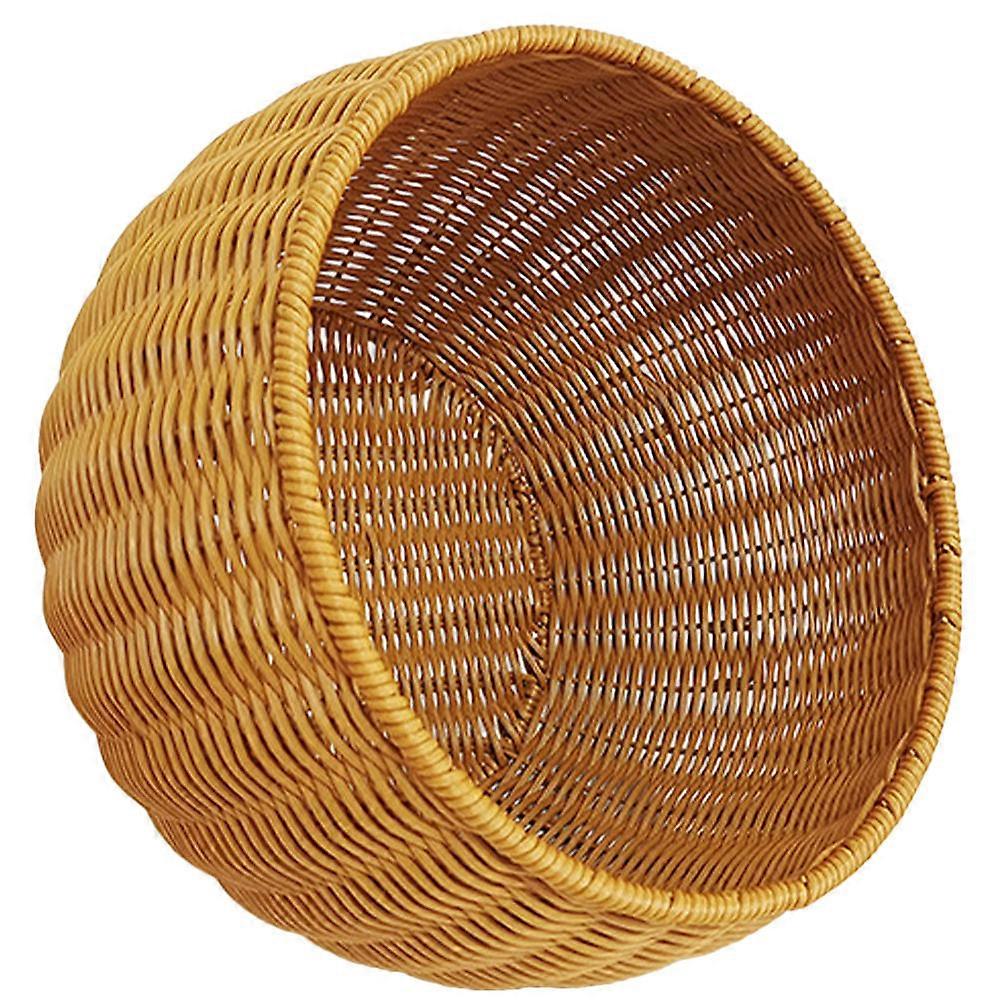 Imitation Rattan Storage Basket Plastic Basket for Desktop Use
