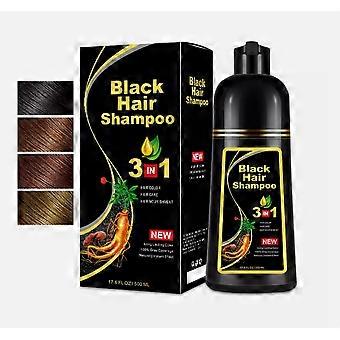Shampoo tonalizante 3 em 1 com extratos orgânicos de ervas, castanho escuro, espuma que não escorre.