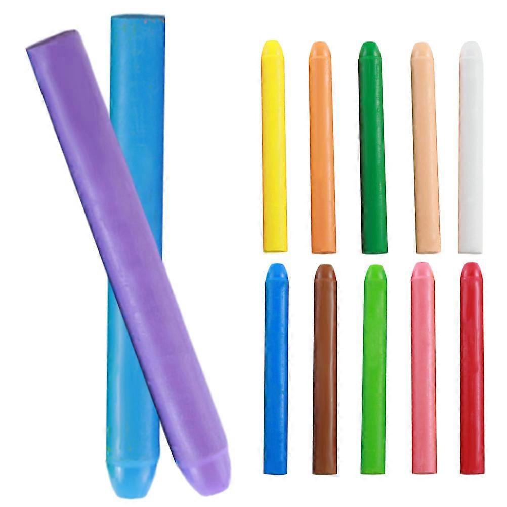 Water Soluble Drawing Chalk Comfortable Grip Color Chalk 12Pcs Pack
