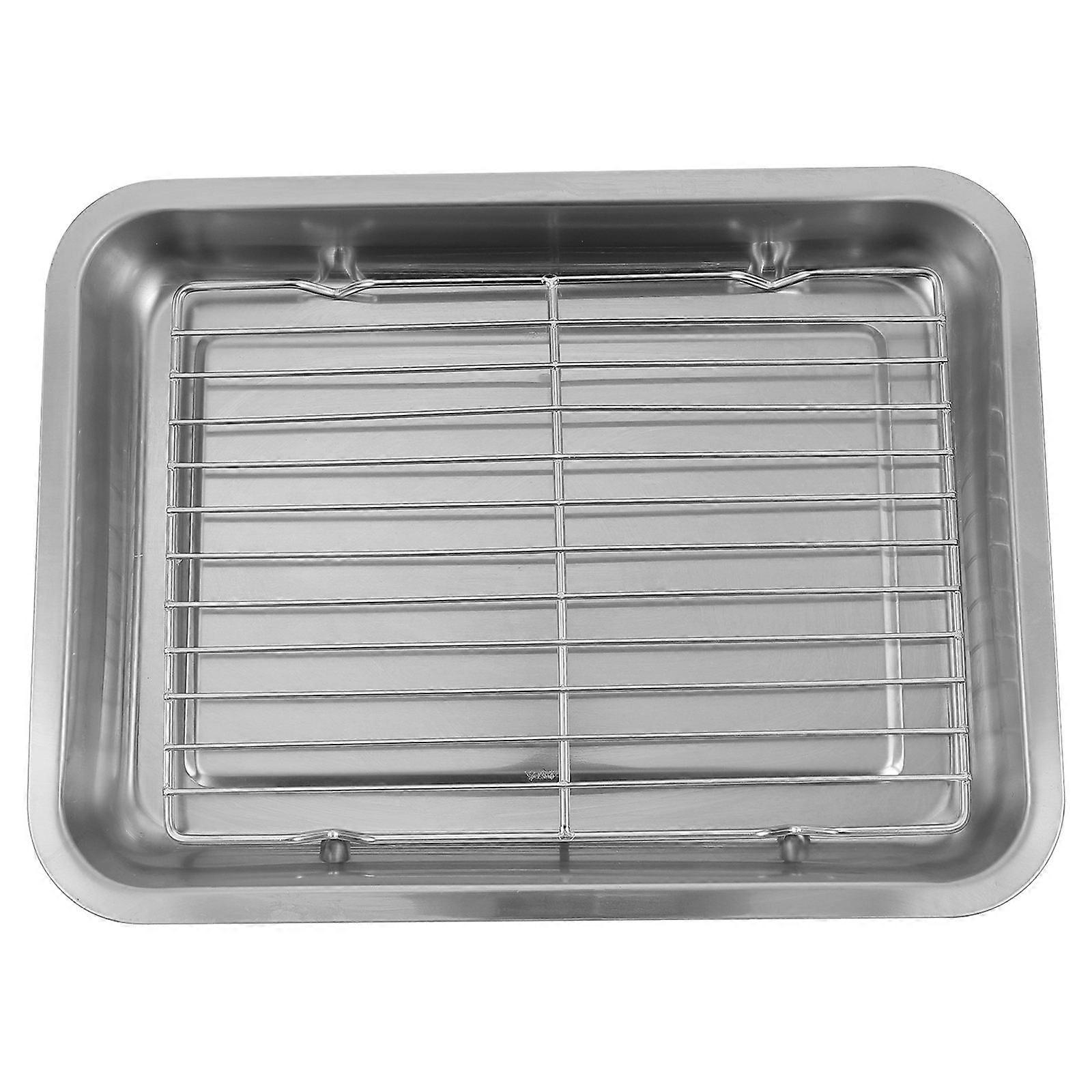 Stainless Steel Drain Rack Baking Sheet with Rack for Home Use 1Set