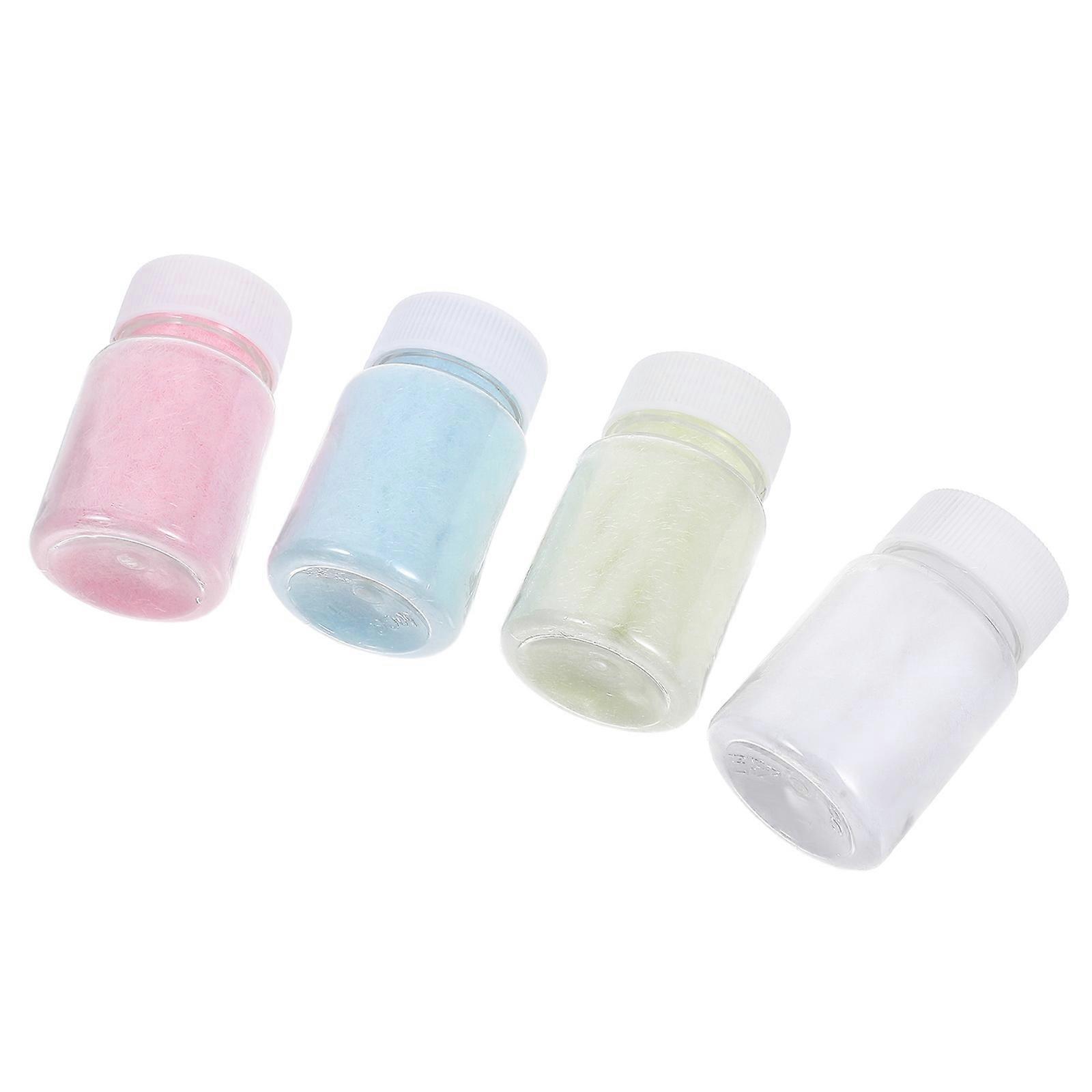 White Plush Flocking Powder for Crafts 4 Bottles DIY for School Projects