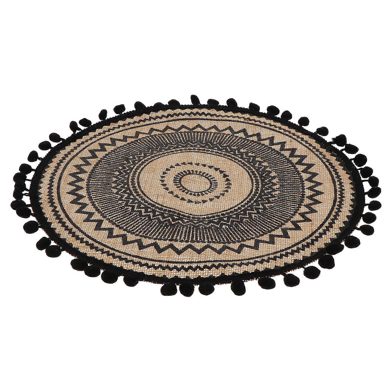 Insulation Mat Plate Coaster for Home Use 1Pcs Black Woven Flax
