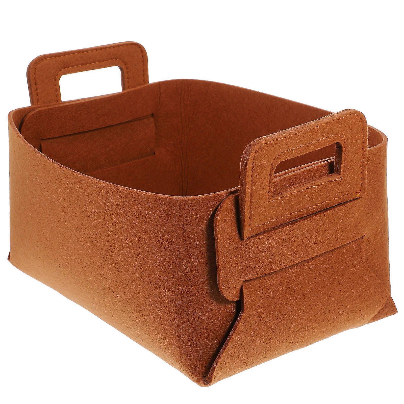 Brown Polyester Laundry Basket for Storage Use Foldable Hamper