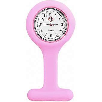 Pinkfarbene Silikon-Gel-Taschenuhr für Krankenschwestern, stilvolle Kunststoff-Taschenuhr, perfektes Geschenk für medizinisches Fachpersonal, Ärzte und Krankenschwestern