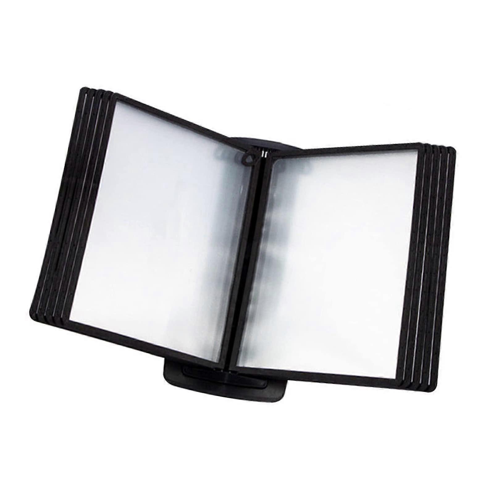 Desktop Reference System with 10 DoubleSided A4 Display Panels, Flip Display Stand, Black