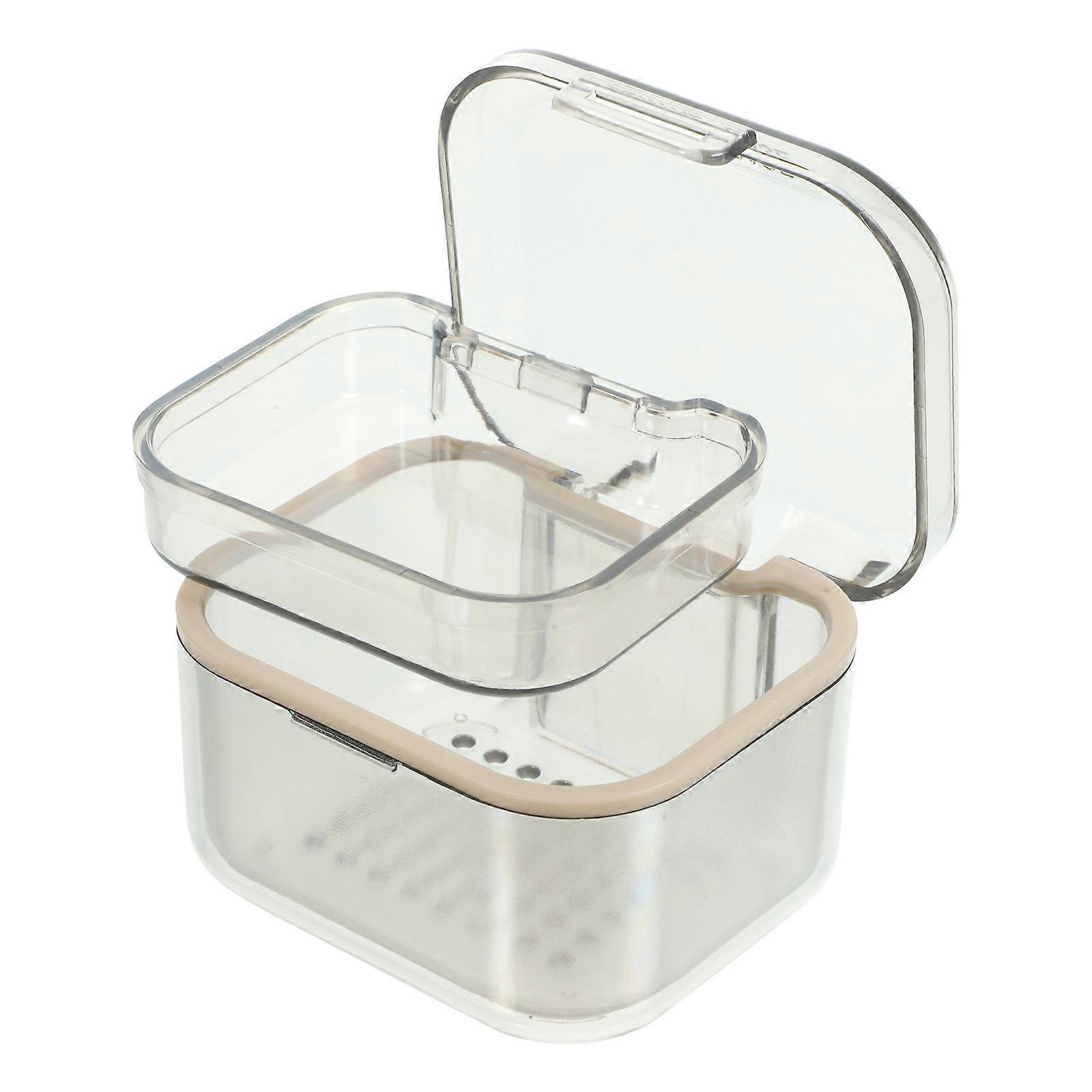 Denture Case Denture Storage Box for with Tooth Container