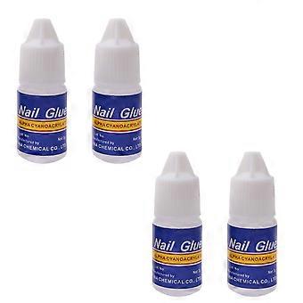 Nail Glue for Fake Nails Acrylic Nail Art Glue for Rhinestones 4Pcs