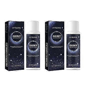 Glänzendes Glitzerspray, strahlendes Silberglitzerspray für Haar und Körper, sofortiger holografischer Highlighter, funkelndes Schimmer-Make-up für Partys
