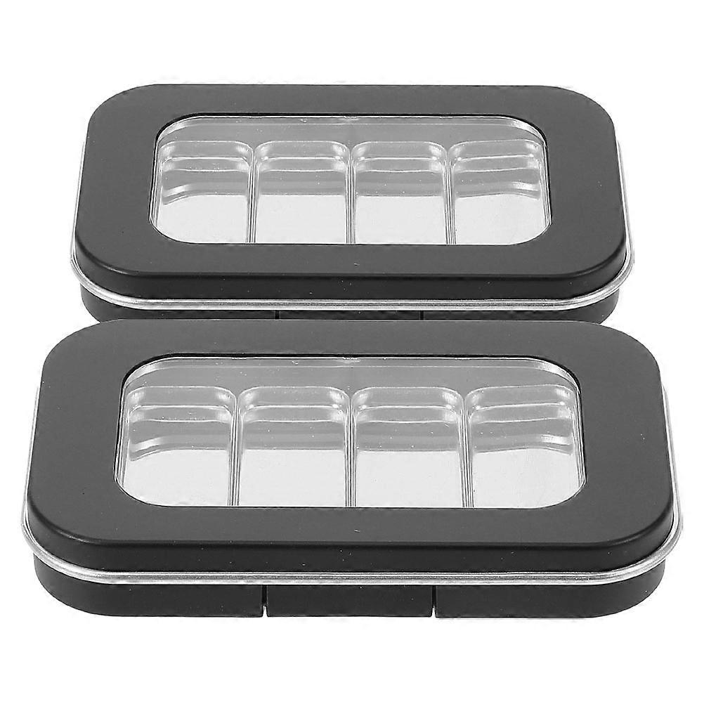 Makeup Storage Magnetic Pallets Eyeshadow Box 2Pcs Refillable Black