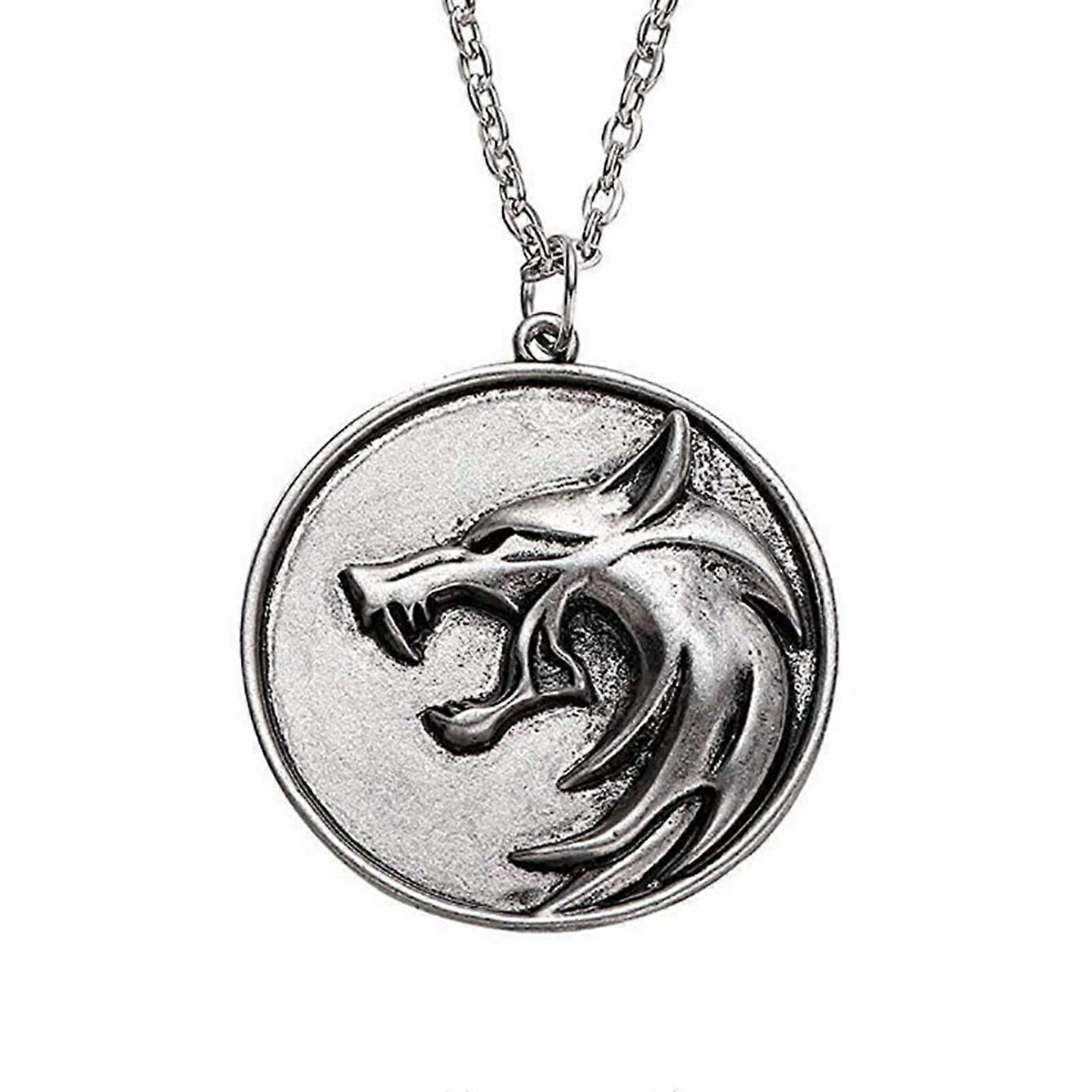 Witcher Medallion Necklace Witcher Necklace Wizard Medallion Necklace Geralt of Rivia Wolf Necklace for Men Wild Hunt Wolf Medallion Necklace Wild Hun