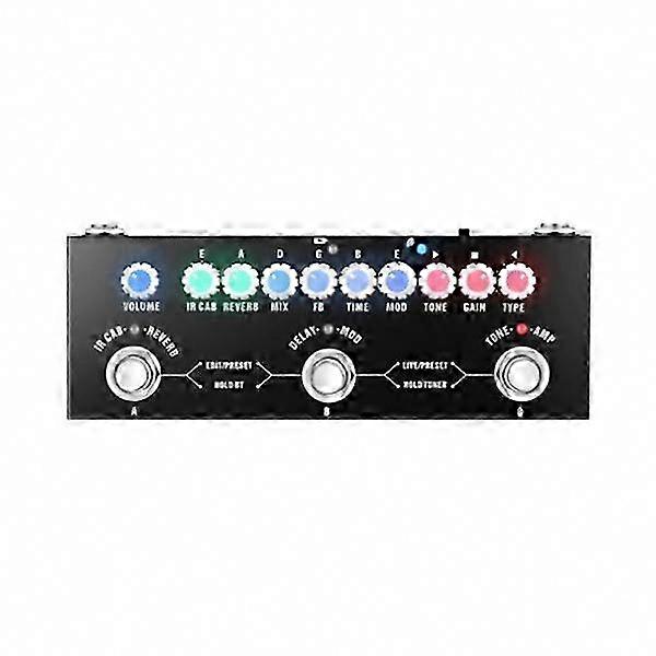 Portable Guitar Multi-Effects Processor with Bluetooth Audio Streaming and Compact Stompbox Design