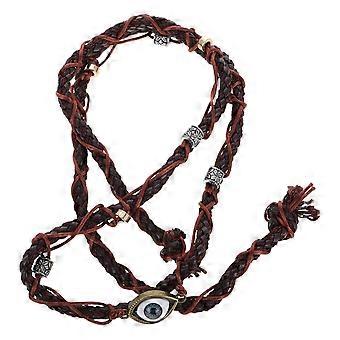 Cerclage de chapeau de paille orné de perles, idéal pour un déguisement authentique de style western et cowboy.