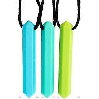 3 stuks zintuiglijke kauwketting - het beste voor kinderen of volwassenen die graag bijten of autisme hebben - duurzame en sterke siliconen kauwspeelgoed - kauwketting voor jongens een