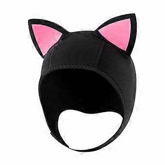 Capucha térmica de neopreno para buceo, gorro de surf con orejas de gato para deportes acuáticos, talla única.