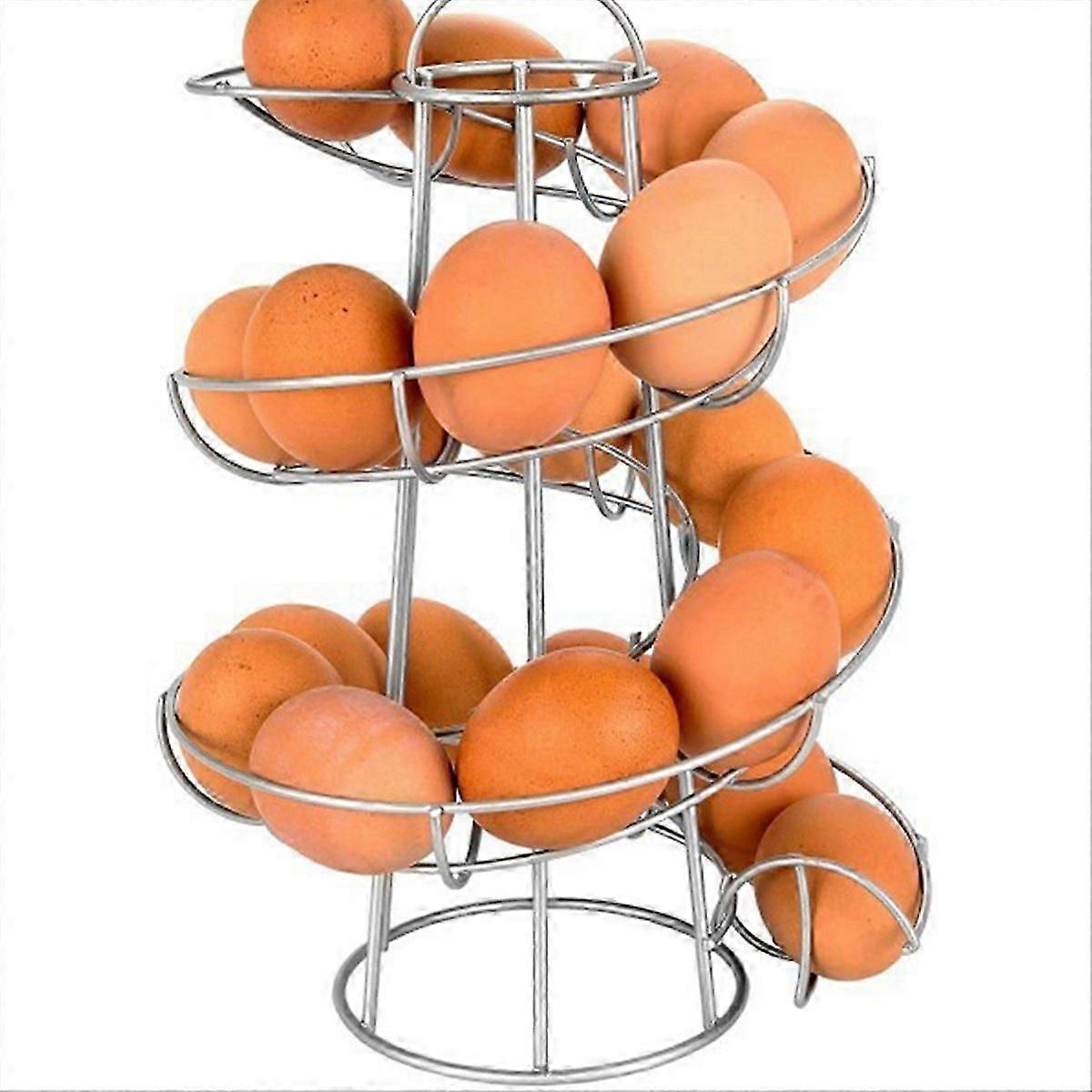 Kitchen egg rack, spiral egg basket, Silver Gray