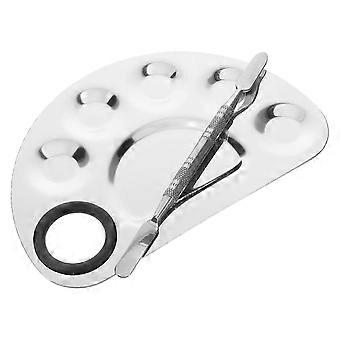 Silver Makeup Mixing Palette and Set for Cosmetic Use