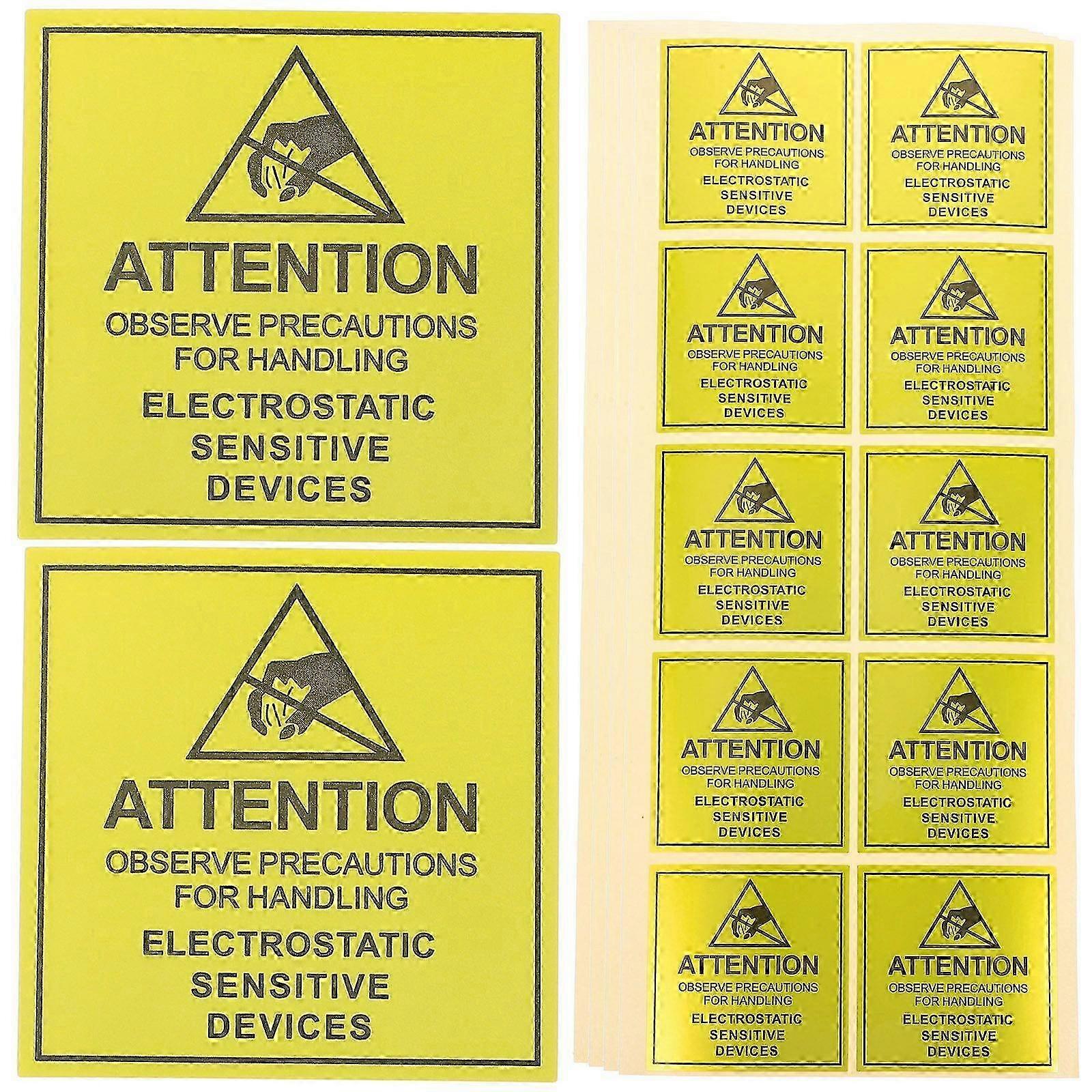 450pcs Static Warning Stickers Electrostatic Cautious Sign Static Sensitive Devices Decals