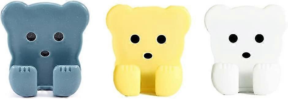 Cute Bear Wall Sticker Punch-free Hook Paste Socket Holder Socket Fixing Multifunctional Seamless Hook Holder