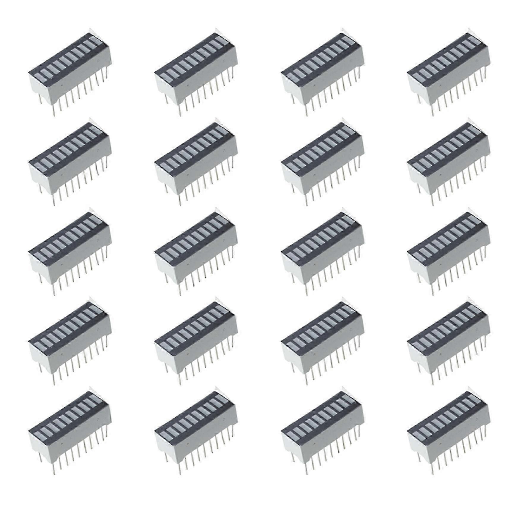 20-Piece 10-Segment Bar Graph Shows Red Digital LED Light Bar