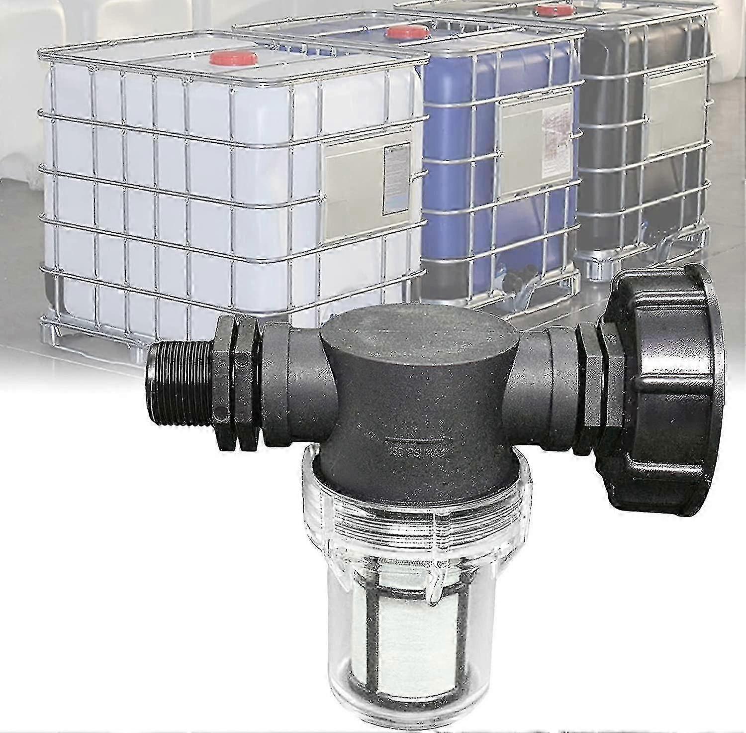 1000L Tank Connector with Filter Function, Compatible with S60x6 IBC 3/4" Outer Thread