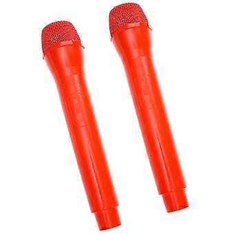Creative Fake Microphone Prop Toy for Party Pretend Play 4Pcs Red