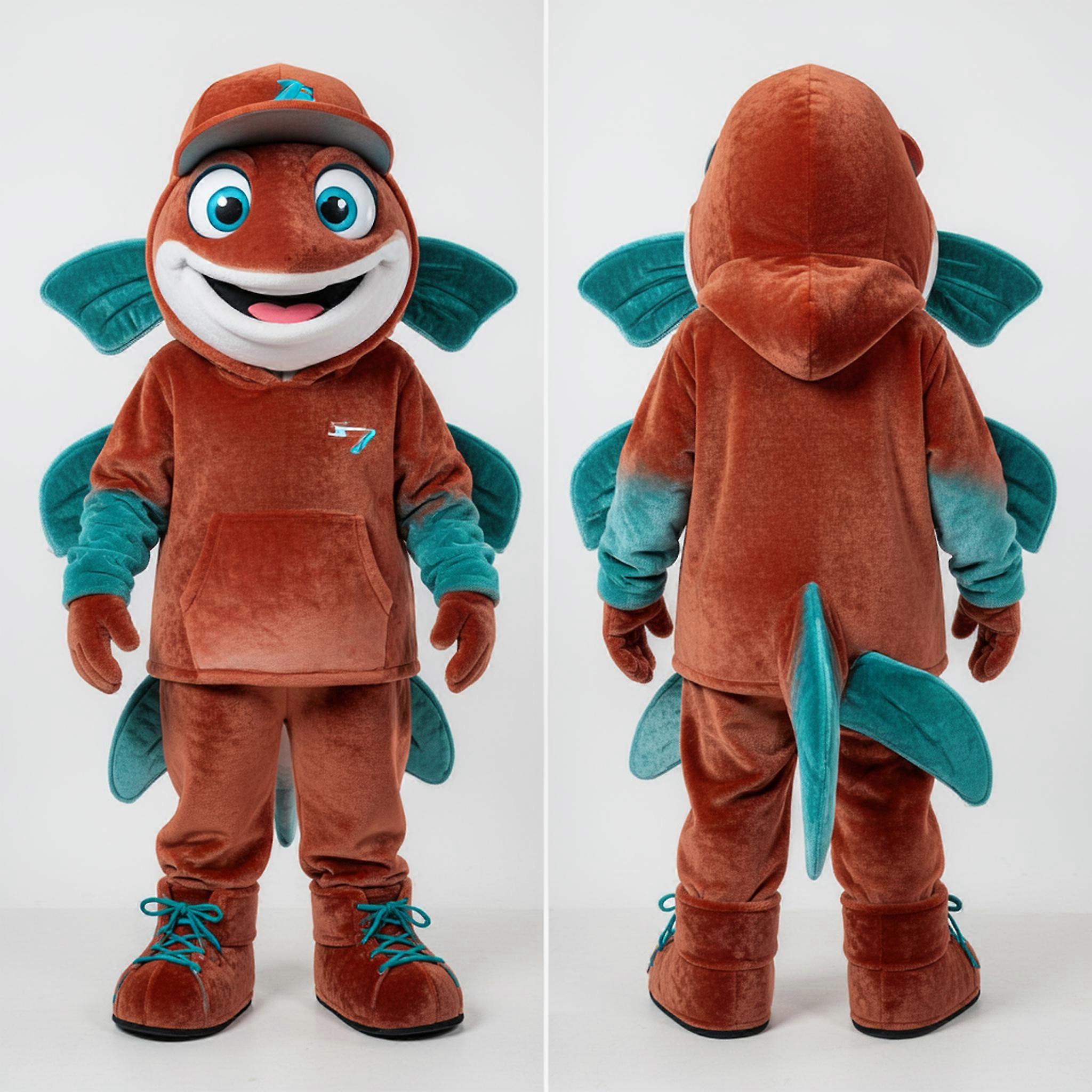 MASTICOT Rust Orange Playful Tuna Mascot