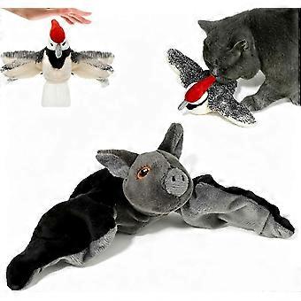 Fliegende Fledermaus als Hundespielzeug, interaktives, flatterndes Vogel-Katzenspielzeug für Wohnungskatzen, Halloween (A)