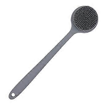 Spazzola per la schiena in silicone per doccia, bagno e corpo con manico lungo (grigio) COS
