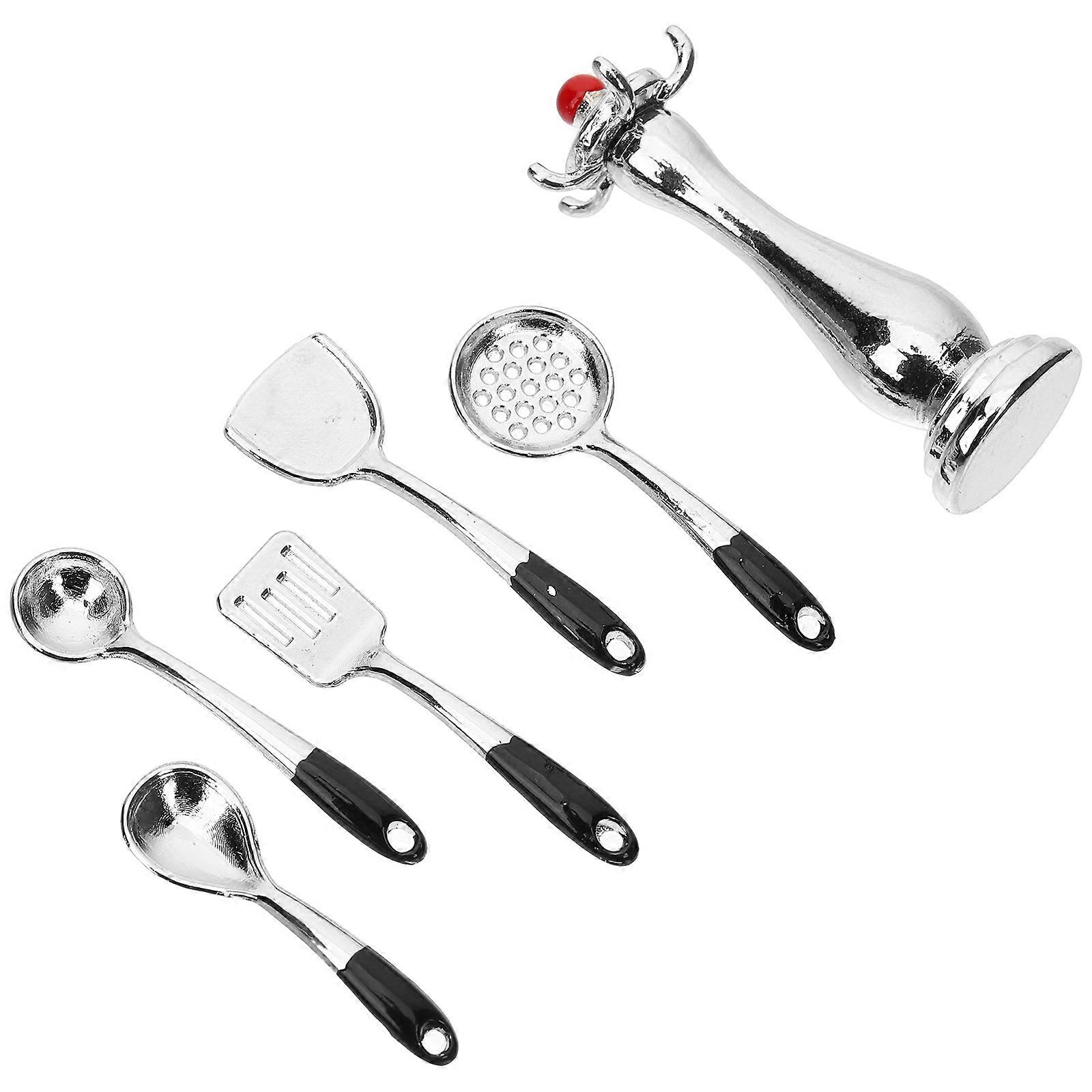 Mini Kitchenware Model Miniature Kitchen Utensils for Playing 1Set Silver
