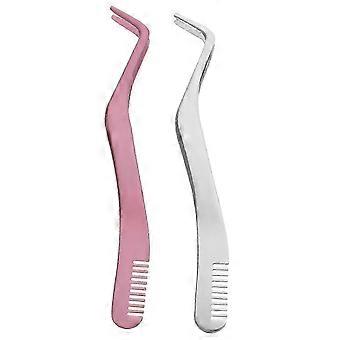 2pcs Stainless Steel Eyelash Clamp Practical Eyelash Applicator Small Eyelash Tool Women's Supplies