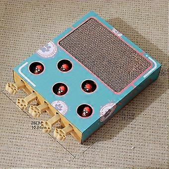 Griffoir pour chat à ressort, jouet interactif en carton ondulé, accessoire de jeu et d'exercice multifonctionnel