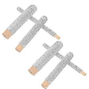 Mangos de brochas de maquillaje de madera con diamantes de imitación para manualidades (45 piezas) para polvos, sombras de ojos y base de maquillaje