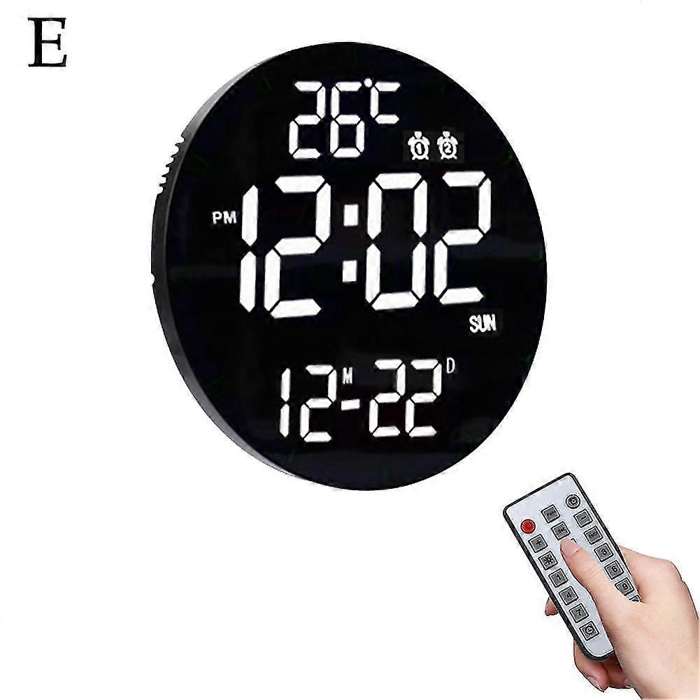 Digital Wall Clock With Temp Alarm Remote