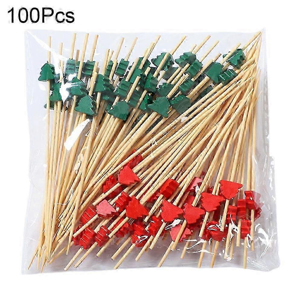 100pcs Festive Bamboo Appetizer Picks