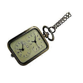 Retro Pocket Watch Necklace for Decoration 1Pcs Vintage Double Movement Pendant