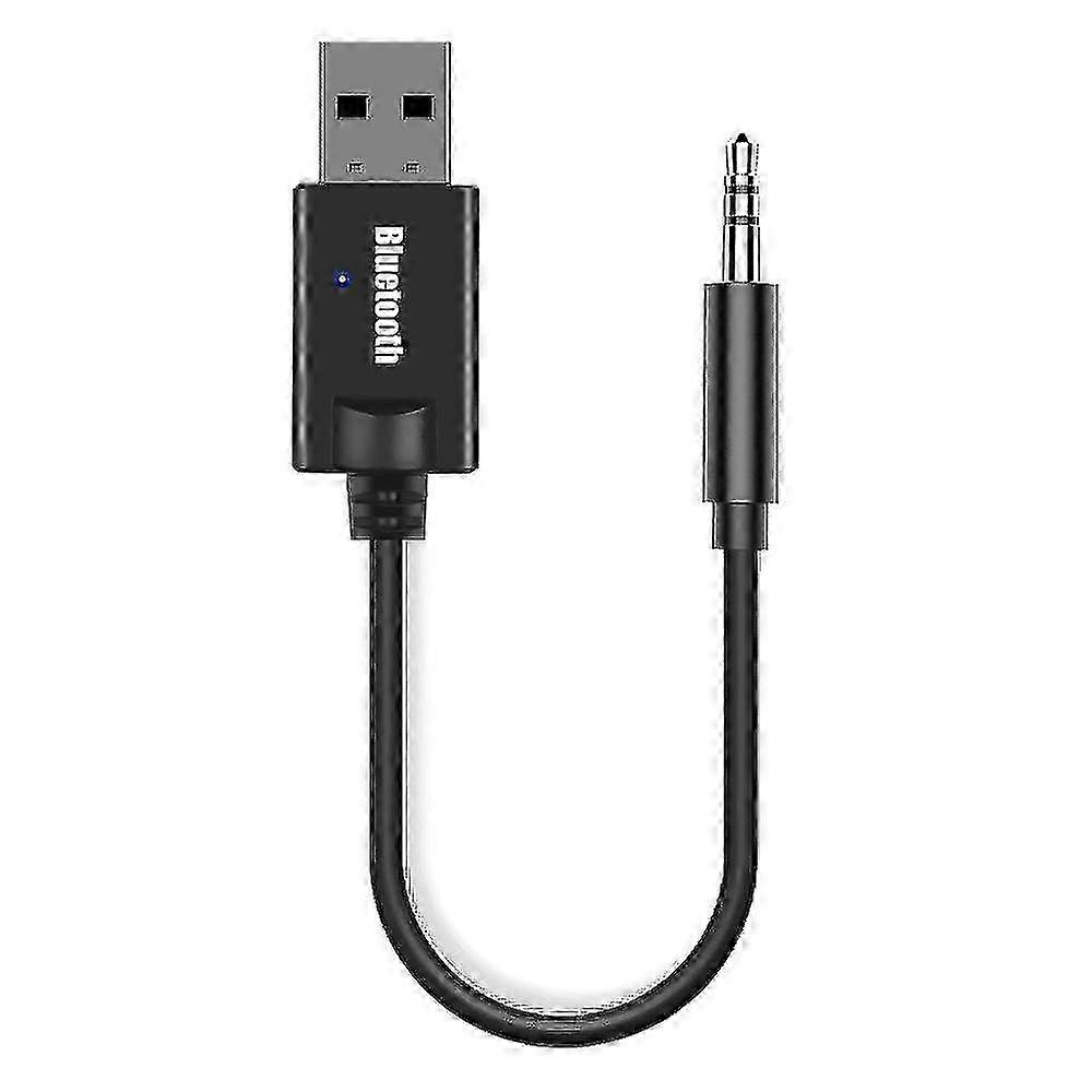 USB Bluetooth 5.0 Car Adapter with Aux Input compatible with Wireless Audio Streaming