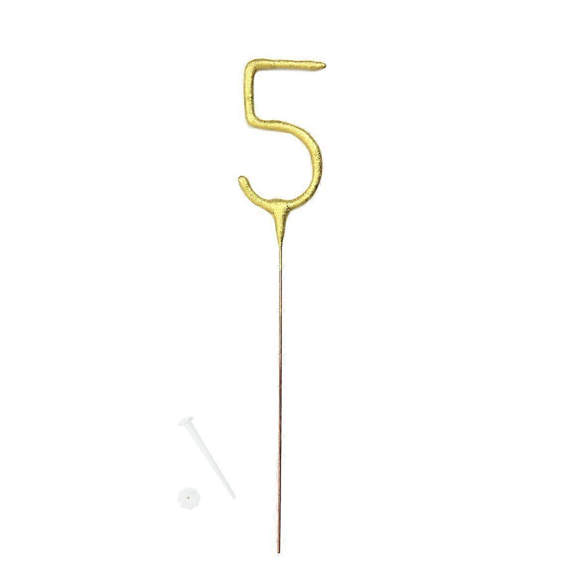 Cake Sparkler: Number 5, Gold